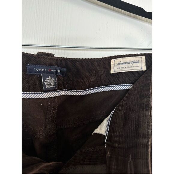 Tommy Hilfiger Vintage Mid Rise Straight Leg Brown Corduroy Jeans 6 - Picture 3 of 5